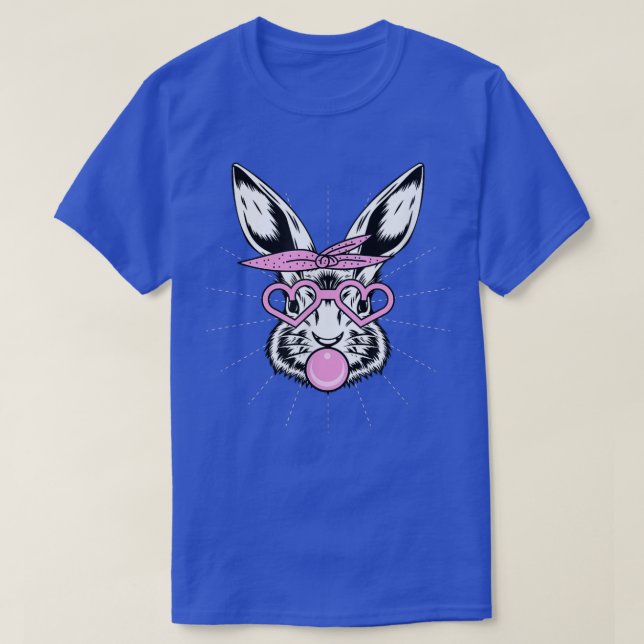 Camiseta Conejito Con Gafas De Corazón De Bandana Bubblegum (Diseño del anverso)