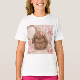 camiseta conejito coquette lazo rosa 