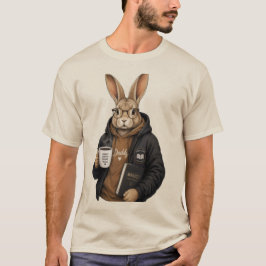 Camiseta Conejito de Café Adorable | Arte de Animal de Cone