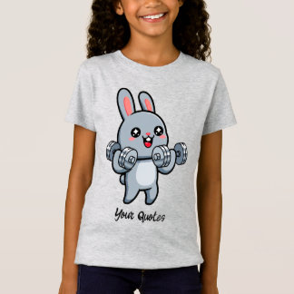 Camiseta Conejito de Fitness Adorable Entrenamiento para Ni