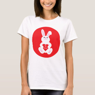 Camiseta Conejito de la tarjeta del día de San Valentín