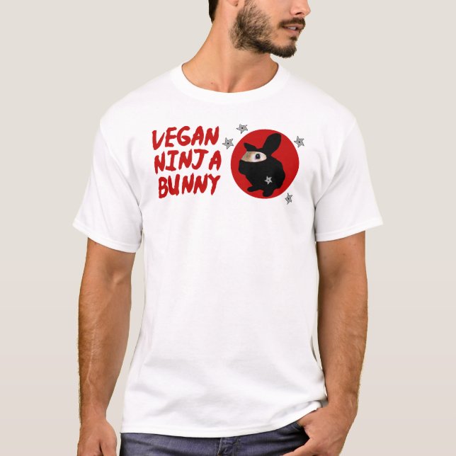 Camiseta Conejito de Ninja del vegano (Anverso)