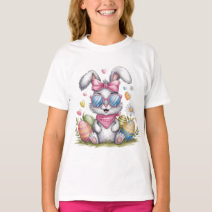 Camiseta Conejito de Pascua con Hipster Bunny
