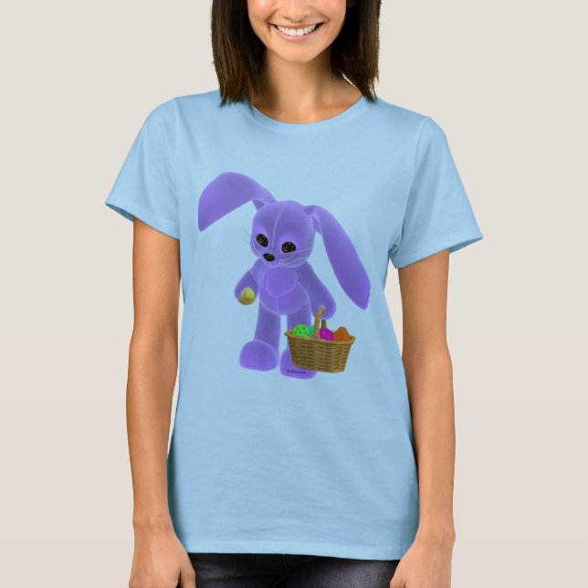 Camiseta Conejito de pascua con la cesta (Anverso)