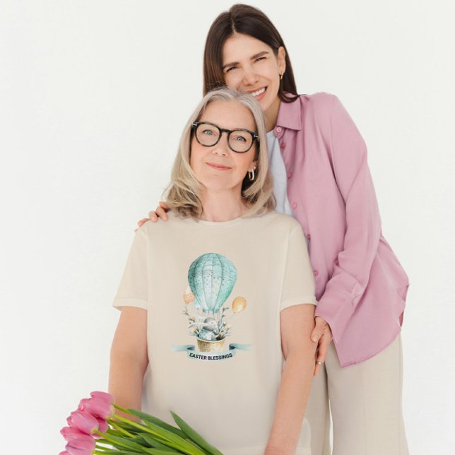 Camiseta Conejito de Pascua en globo caliente, texto Person (Subido por el creador)