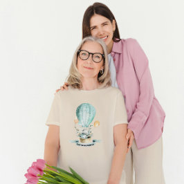Camiseta Conejito de Pascua en globo caliente, texto Person