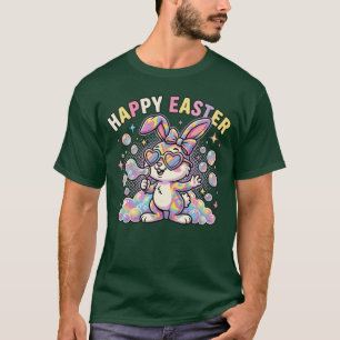 Camiseta Conejito de Pascua Feliz y Adorable con Vibracione