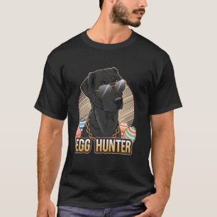 Camiseta Conejito de Pascua Labrador Retriever Negro Cazado