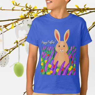 Camiseta Conejito de Pascua lindo entre las flores