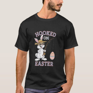 Camiseta Conejito de Pascua lindo pescando huevos divertido