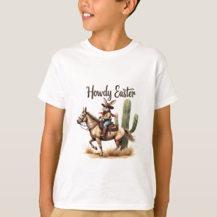Camiseta Conejito de Pascua montando un vaquero de caballo