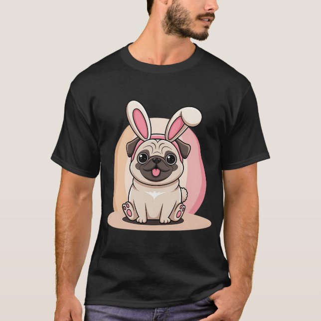 Camiseta Conejito de Pascua Pug (Anverso)