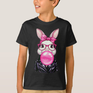 Camiseta Conejito de Pascua Retro 50's Lindo Soplando Chicl