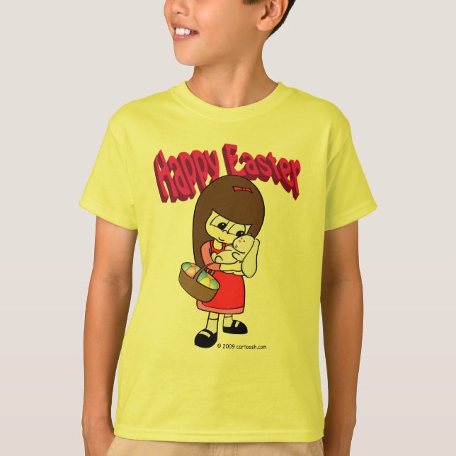 Camiseta Conejito de pascua y el chica (Anverso)