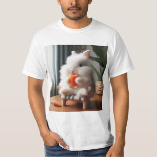 Camiseta Conejito Divertido Disfrutando de Zumo de Zanahori