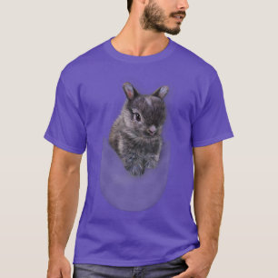 Camiseta , conejito enano agudo y gris en Pocket, Rabb