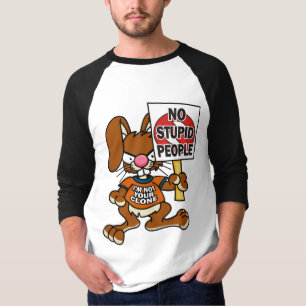 Camiseta Conejito enojado ninguna gente estúpida 1