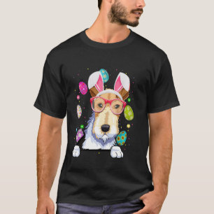 Camiseta Conejito Fox Terrier Cara de Perro Huevos de Pascu