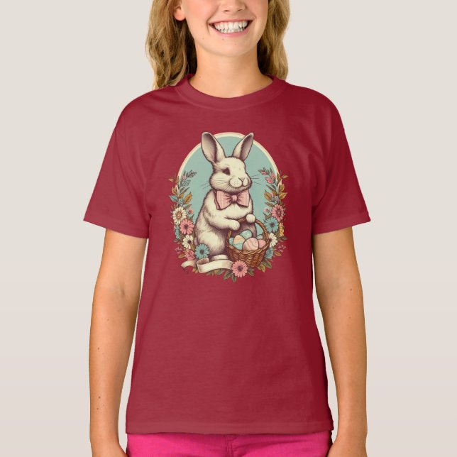 Camiseta Conejito/huevo/cesta de Semana Santa (Anverso)