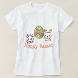 Camiseta Conejito Kawaii Adorable Pascua Feliz