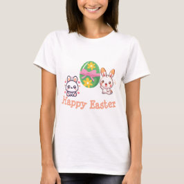 Camiseta Conejito Kawaii Adorable Pascua Feliz
