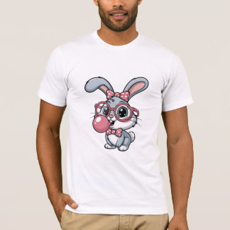 Camiseta Conejito Kawaii Lindo con Gafas
