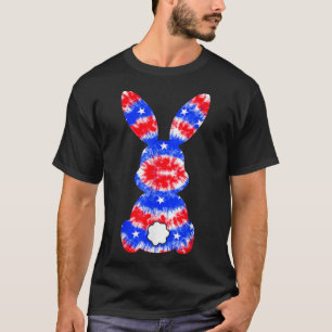 Camiseta Conejito Lindo Americano USA Tinte de Nudo Feliz