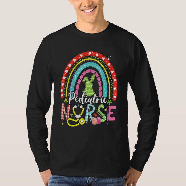 Camiseta Conejito lindo arcoiris Enfermera pediátrica conej (Anverso)