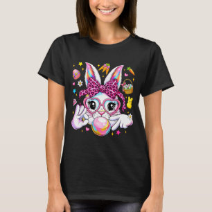 Camiseta Conejito lindo cara de conejo leopardo coqueta laz