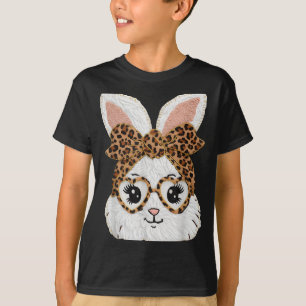 Camiseta Conejito Lindo Cara de Conejo Leopardo Gles Chica 