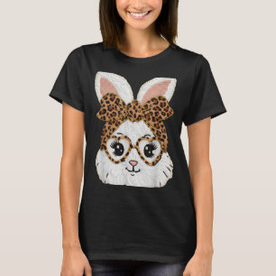 Camiseta Conejito Lindo Cara de Conejo Leopardo Gles Chica 