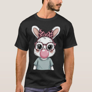Camiseta Conejito Lindo Con Bandana Gafas De Corazón Chicle