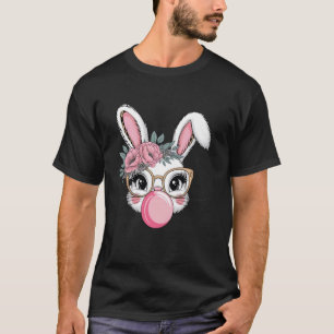 Camiseta Conejito Lindo Con Gafas De Leopardo Chicle Pascua