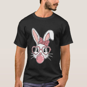 Camiseta Conejito Lindo Con Gafas De Leopardo Chicle Pascua