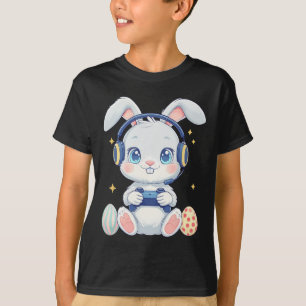 Camiseta Conejito Lindo Con Huevo Jugando Videojuego Día De