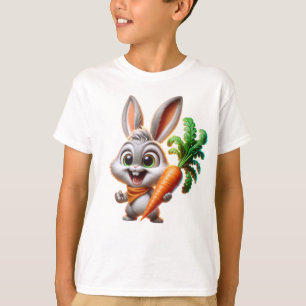 Camiseta Conejito Lindo Con Zanahoria Arte Feliz