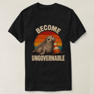 Camiseta Conejito lindo cono de tráfico atardecer se vuelve