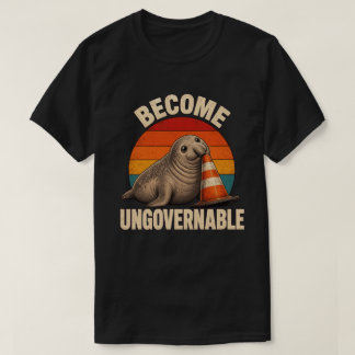 Camiseta Conejito lindo cono de tráfico atardecer se vuelve