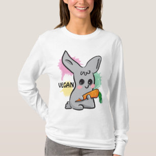 Camiseta Conejito lindo gris del vegano con sudadera con