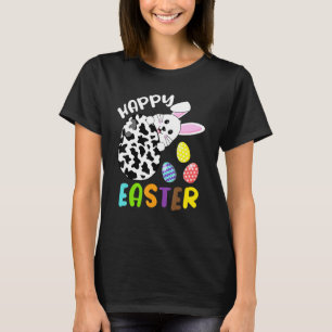 Camiseta Conejito Lindo Huevo de Pascua Impresión Vaca Feli