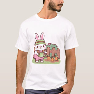 Camiseta Conejito Lindo Jardinero Regando Zanahorias