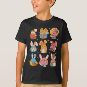 Camiseta Conejito lindo profesor conejo leyendo conejos de