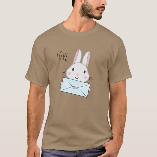 Camiseta Conejito lindo y adorable conejo de la carta de am (Anverso)