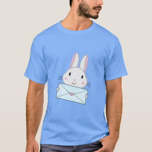 Camiseta Conejito lindo y adorable sosteniendo Carta de Amo