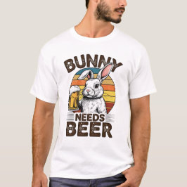 Camiseta Conejito Necesita Cerveza Diseño Divertido para Am