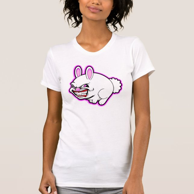 Camiseta Conejito rosado lindo de la manzana (en rosa) (Anverso)