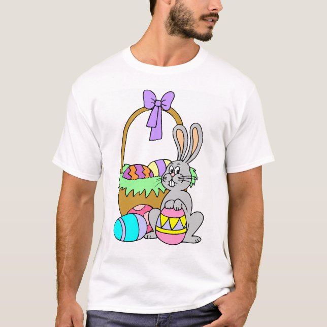 Camiseta Conejito y cesta de pascua (Anverso)