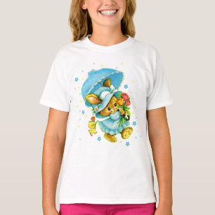 Camiseta Conejito y polluelo de pascua del vintage. El