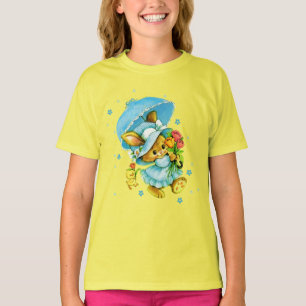 Camiseta Conejito y polluelo de pascua del vintage. La