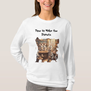 Camiseta Conejitos de panadería Hora de hacer las donas Grá